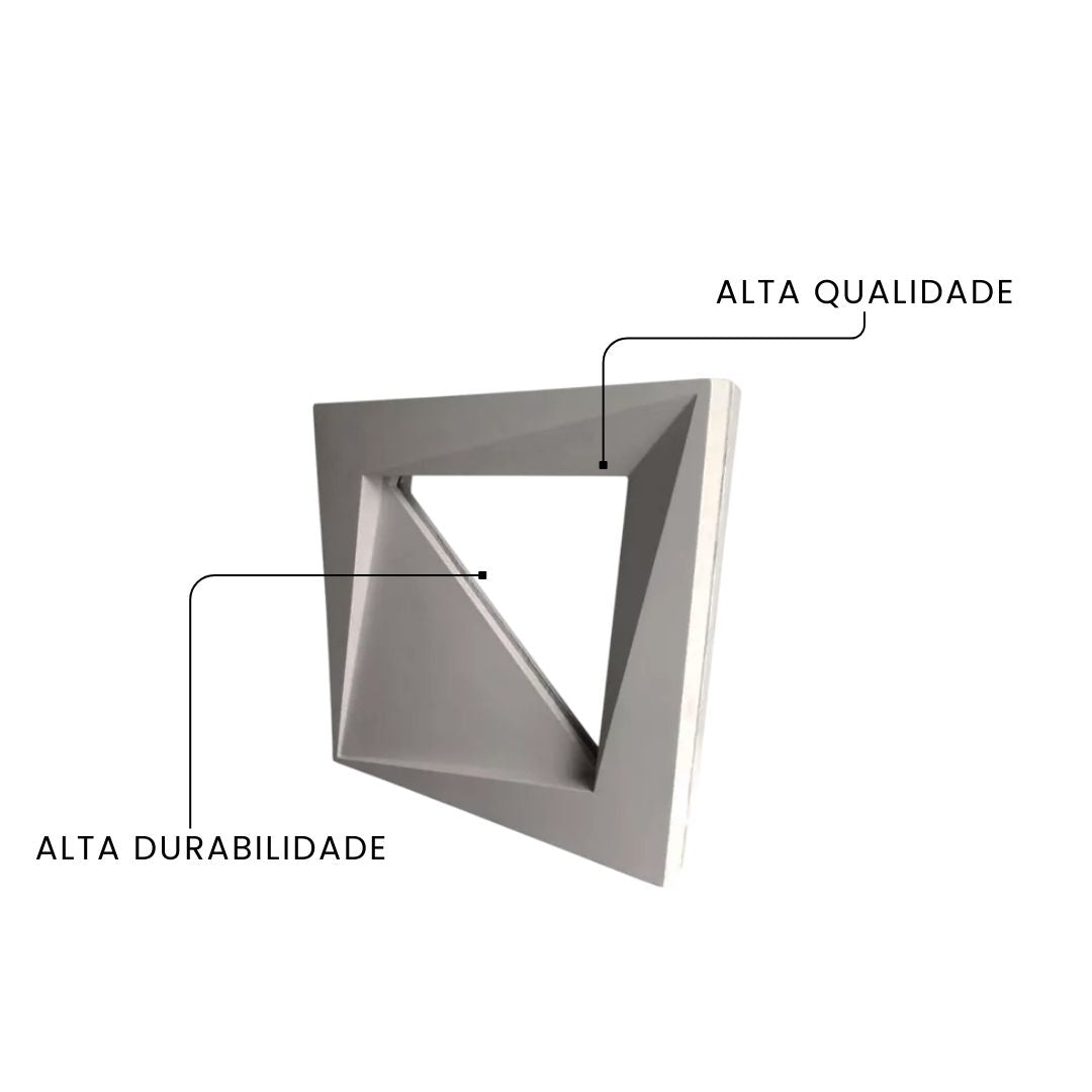 Cobogó Vazado Bandeira Dupla Face Cinza 40x40cm