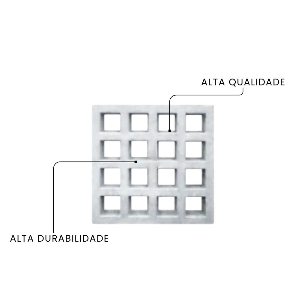 Cobogó Veneziana 16 Furos 39x39x7 Antichuva Cimento Branco