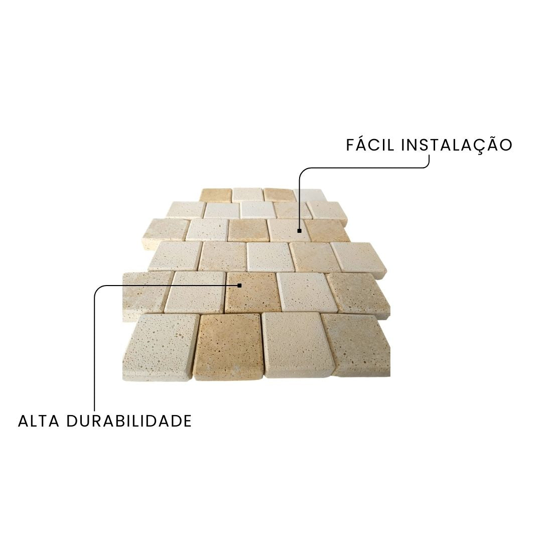 Revestimento Cimentício Mosaico Travertino 1x1