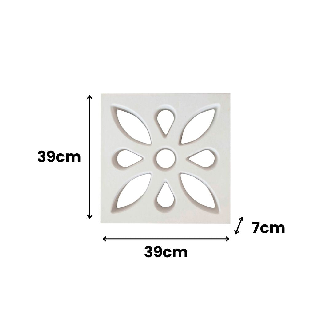 Cobogó Vazado Flor Branco 39x39x7cm
