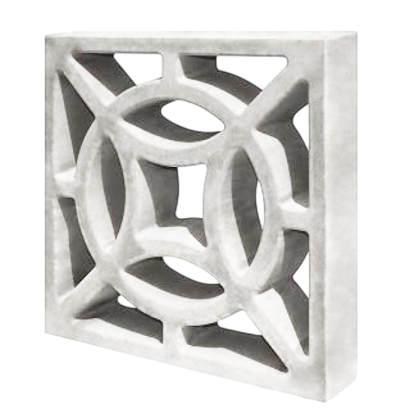 Cobogó Vazado 4 Pontas Branco 39x39x7cm