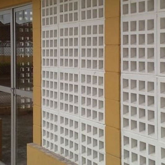 Cobogó Veneziana 16 Furos 39x39x7 Antichuva Cimento Branco
