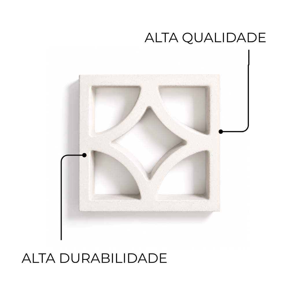 Cobogó Vazado Arabela Branco 30x30x3cm