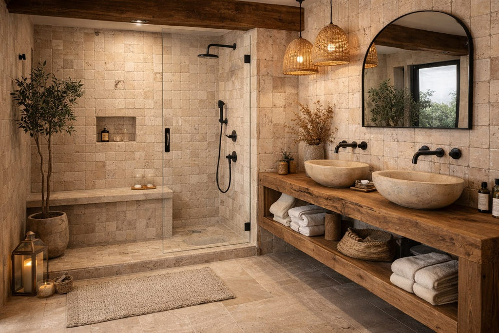 Revestimento Cimentício Mosaico Travertino 1x1