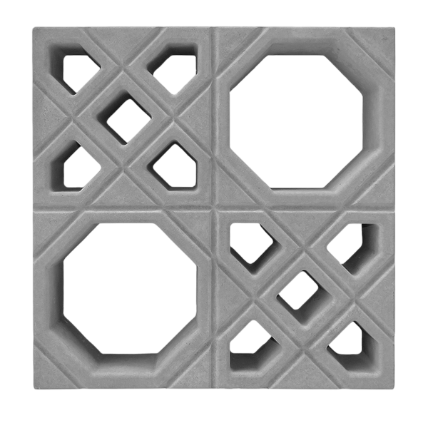 Cobogó Vazado Estilo Árabe Cinza 39x39x7cm