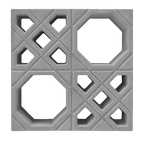 Cobogó Vazado Estilo Árabe Cinza 39x39x7cm