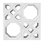 Cobogó Vazado Estilo Árabe Branco 39x39x7cm
