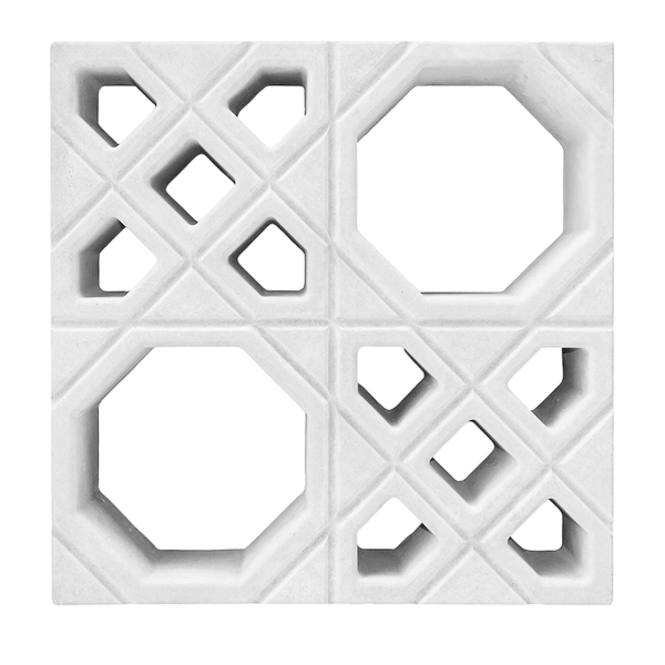 Cobogó Vazado Estilo Árabe Branco 39x39x7cm