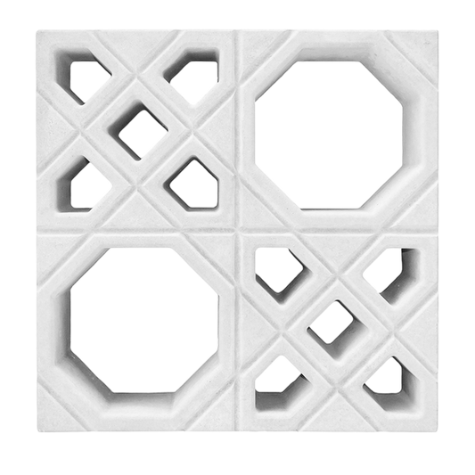 Cobogó Vazado Estilo Árabe Branco 39x39x7cm