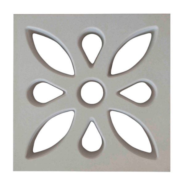Cobogó Vazado Flor Cinza 39x39x7cm