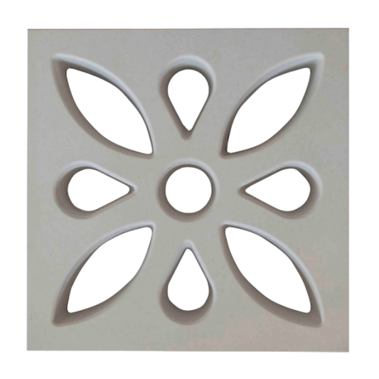 Cobogó Vazado Flor Cinza 39x39x7cm