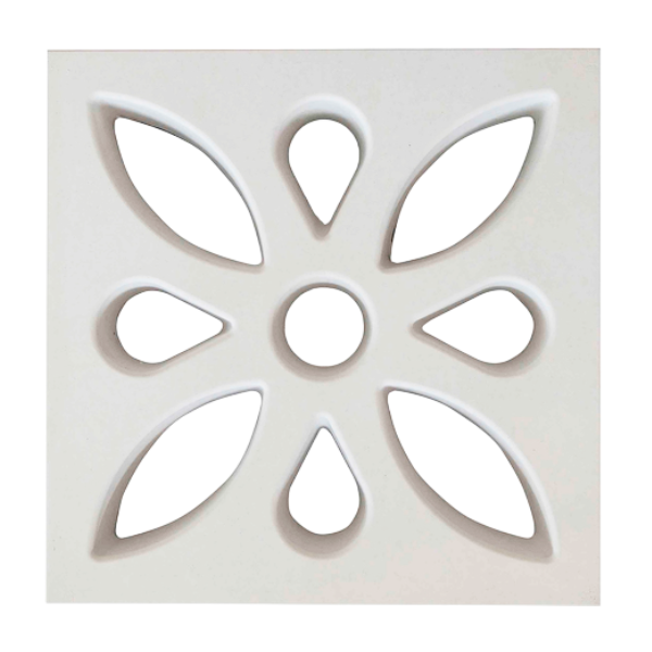 Cobogó Vazado Flor Branco 39x39x7cm