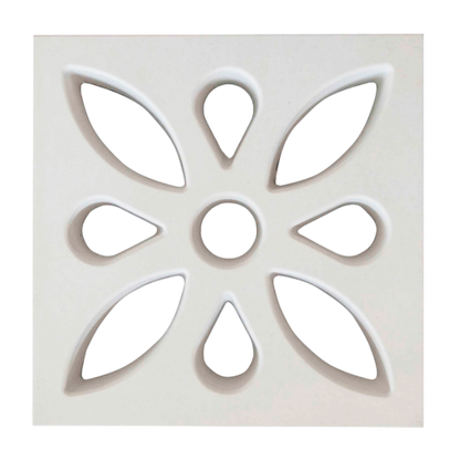 Cobogó Vazado Flor Branco 39x39x7cm