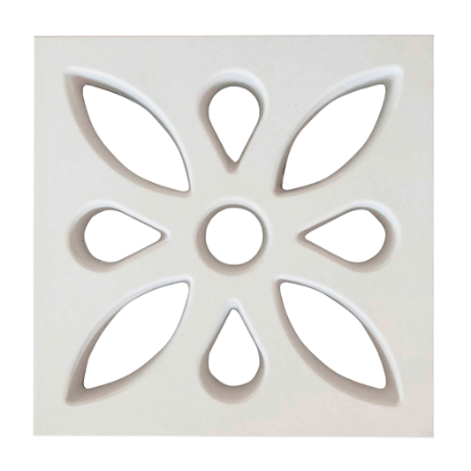 Cobogó Vazado Flor Branco 39x39x7cm