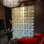 Cobogó Vazado Flor Cinza 39x39x7cm